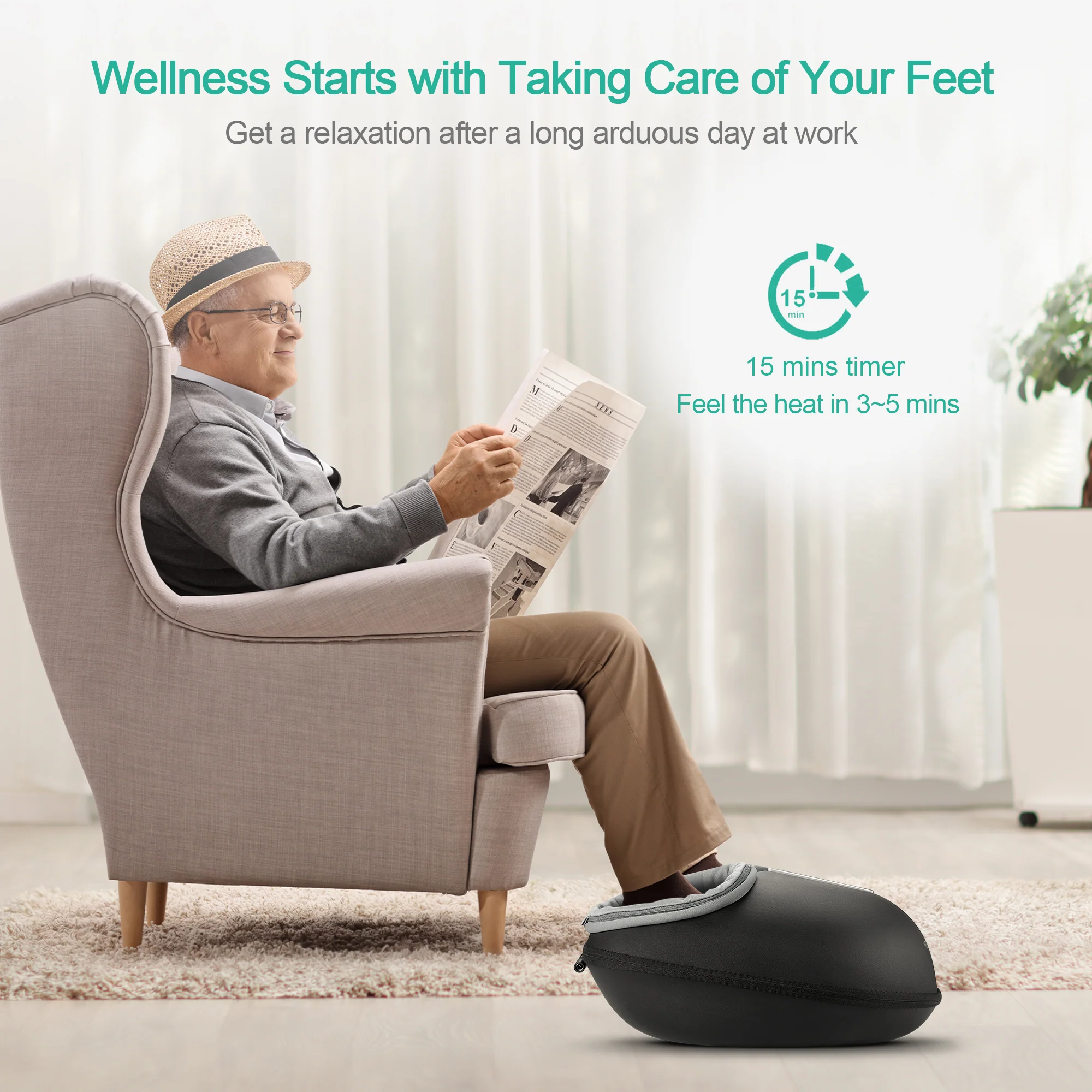 Medcursor Foot Massager Machine with Heat, Deep Kneading Massager - Image 4