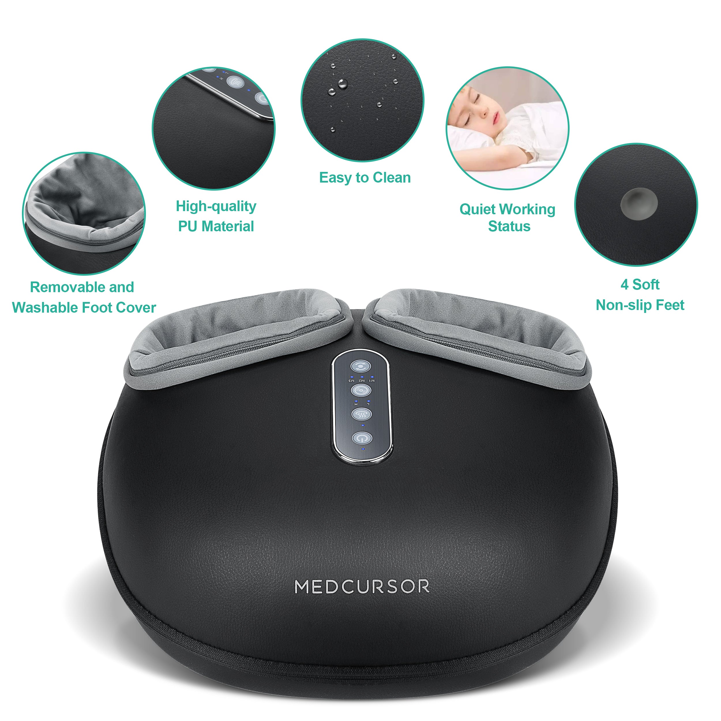 Medcursor Foot Massager Machine with Heat, Deep Kneading Massager - Image 5