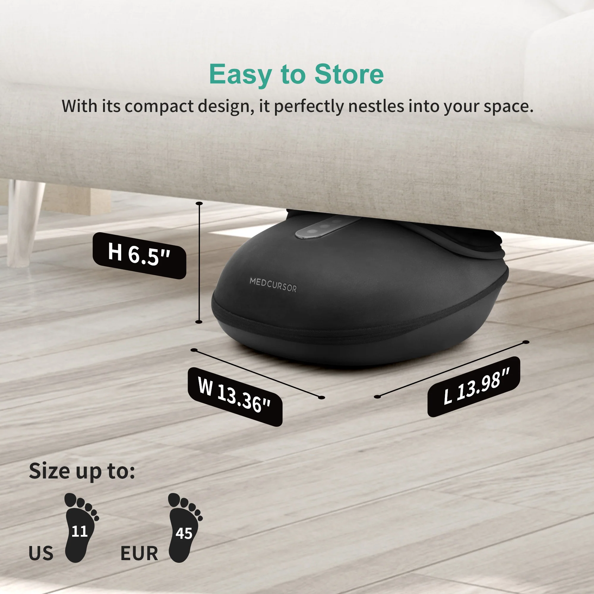 Medcursor Foot Massager Machine with Heat, Deep Kneading Massager - Image 6