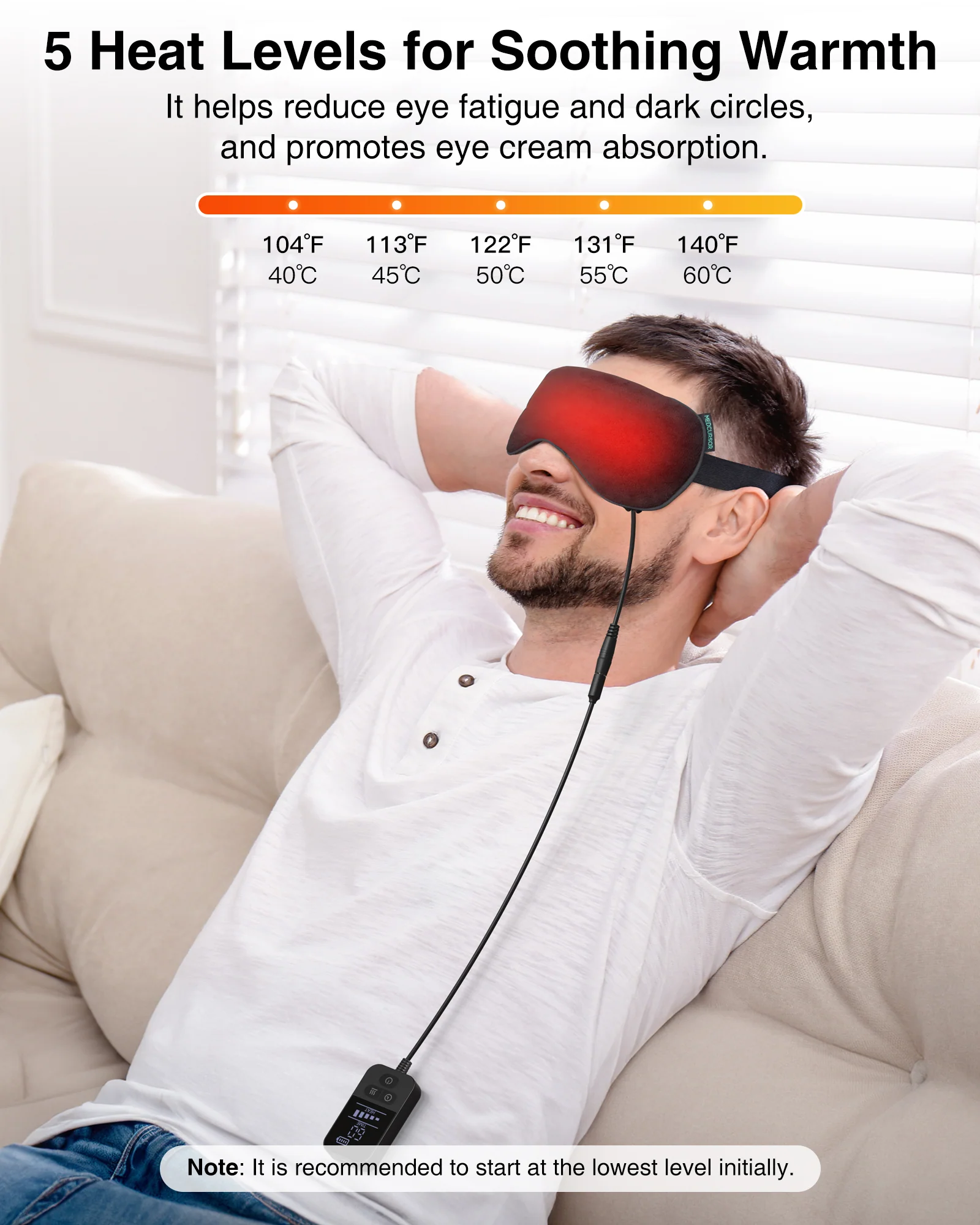 Heated Eye Mask - Medcursor Rechargeable Electric Eye Mask for Dry Eyes - Image 4