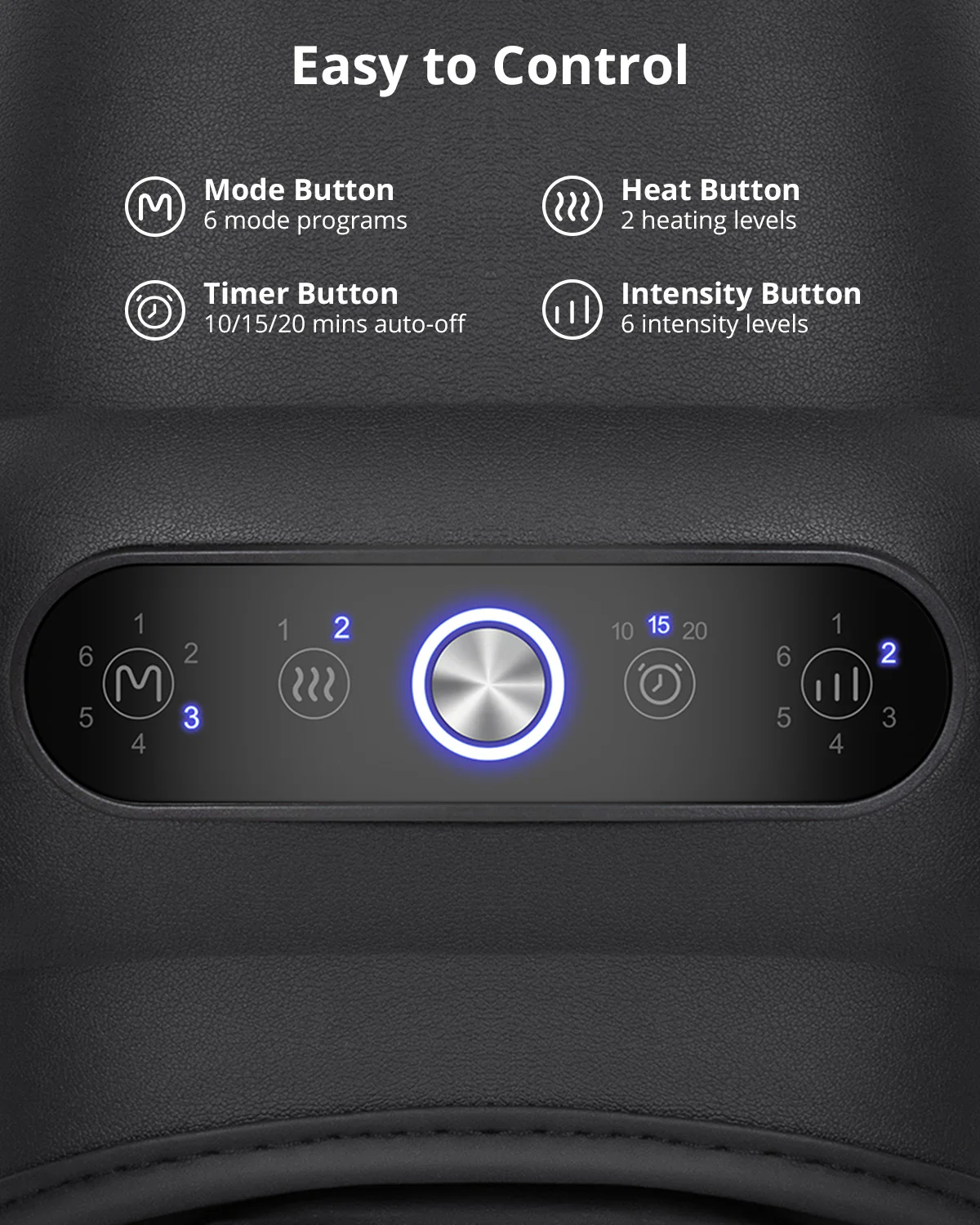 Medcursor Hand Massager with Heat and Compression-Black - Image 3