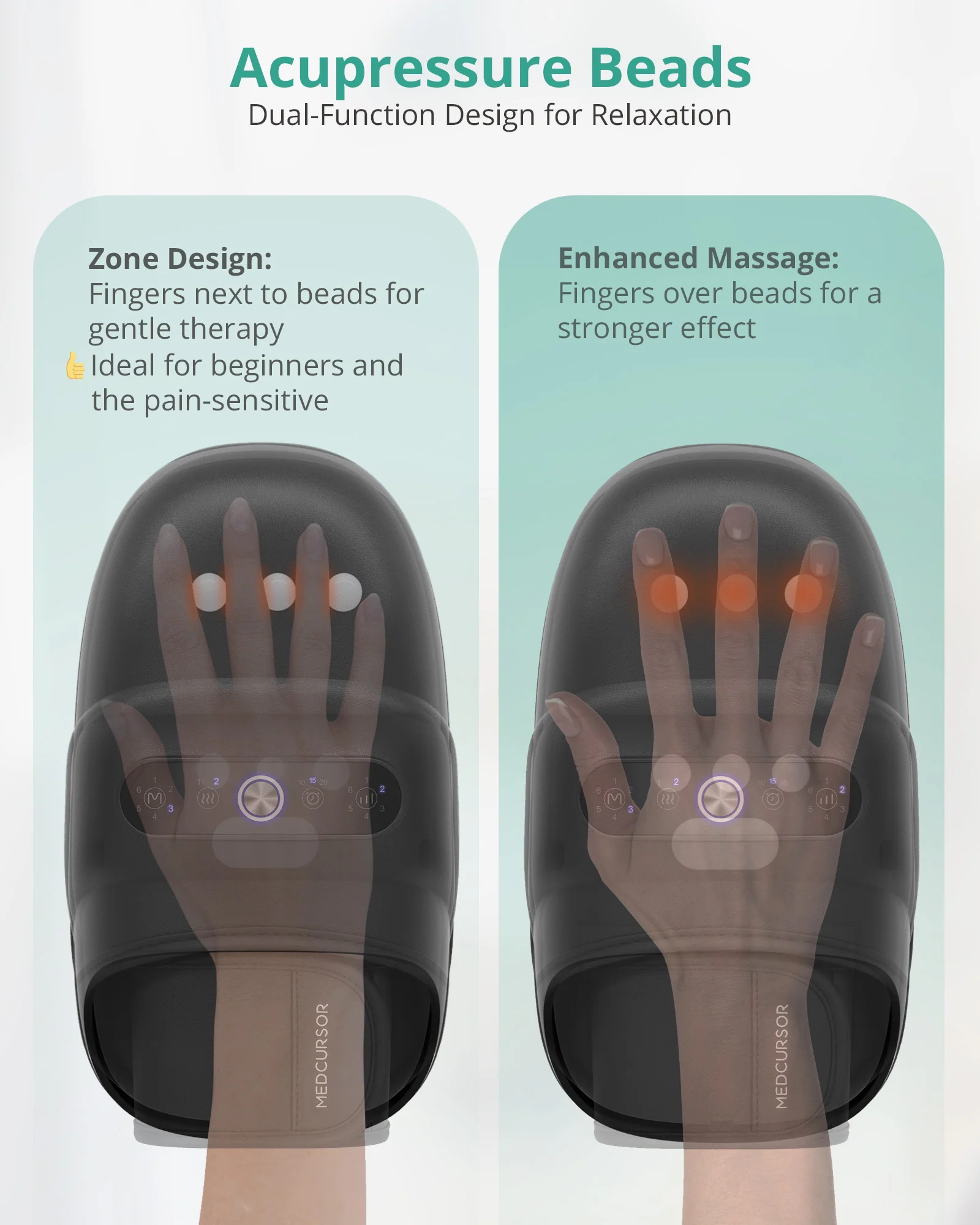 Medcursor Hand Massager with Heat and Compression-Gray - Image 4